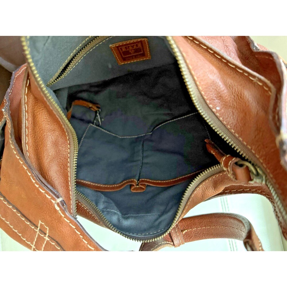 Frye Artisan Leather Hobo Bag Rustic Western Distressed Boho Whiskey NWT - Picture 16 of 16